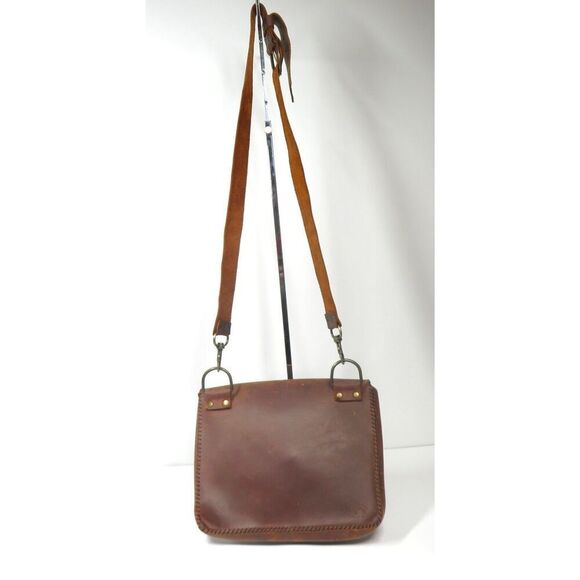 Wolf River The Hilda Crossbody Bag Hand Sewn Brown Leather Satchel Unisex - Picture 2 of 9